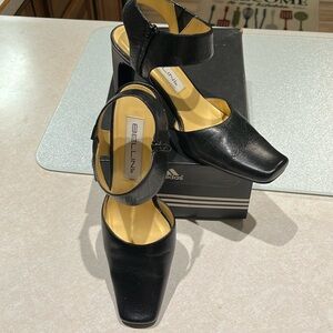 Bellini Leather sling back Pumps with side zipper, Size 8.5